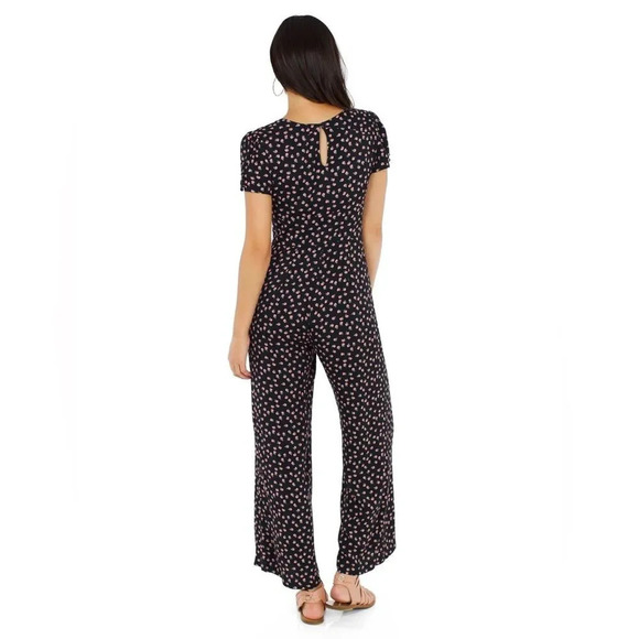 FREE PEOPLE Mia Short Sleeve Jumpsuit in‎ Black - Picture 4 of 10